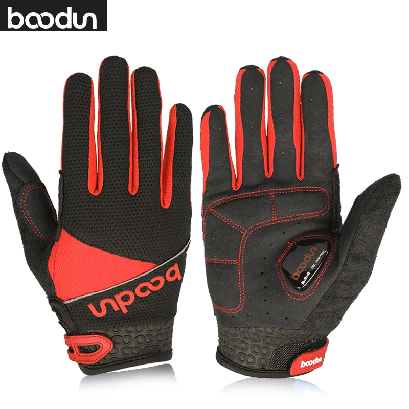 cheap BOODUN Touch Screen Men #039;s Cycling Gloves Full Finger with Shockproof GEL Pad Summer Breathable Road Mountain Bike MTB Gloves