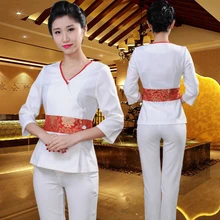 Cosmetologist work clothes physiotherapy Chinese medicine health club technician take pedicure technician take suit