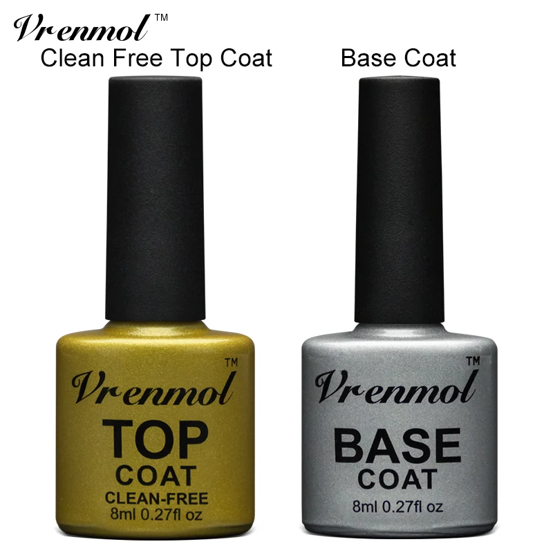 Vrenmol 2pcs Top and Base Coat Top Primer Non Cleansing Coat Top it off