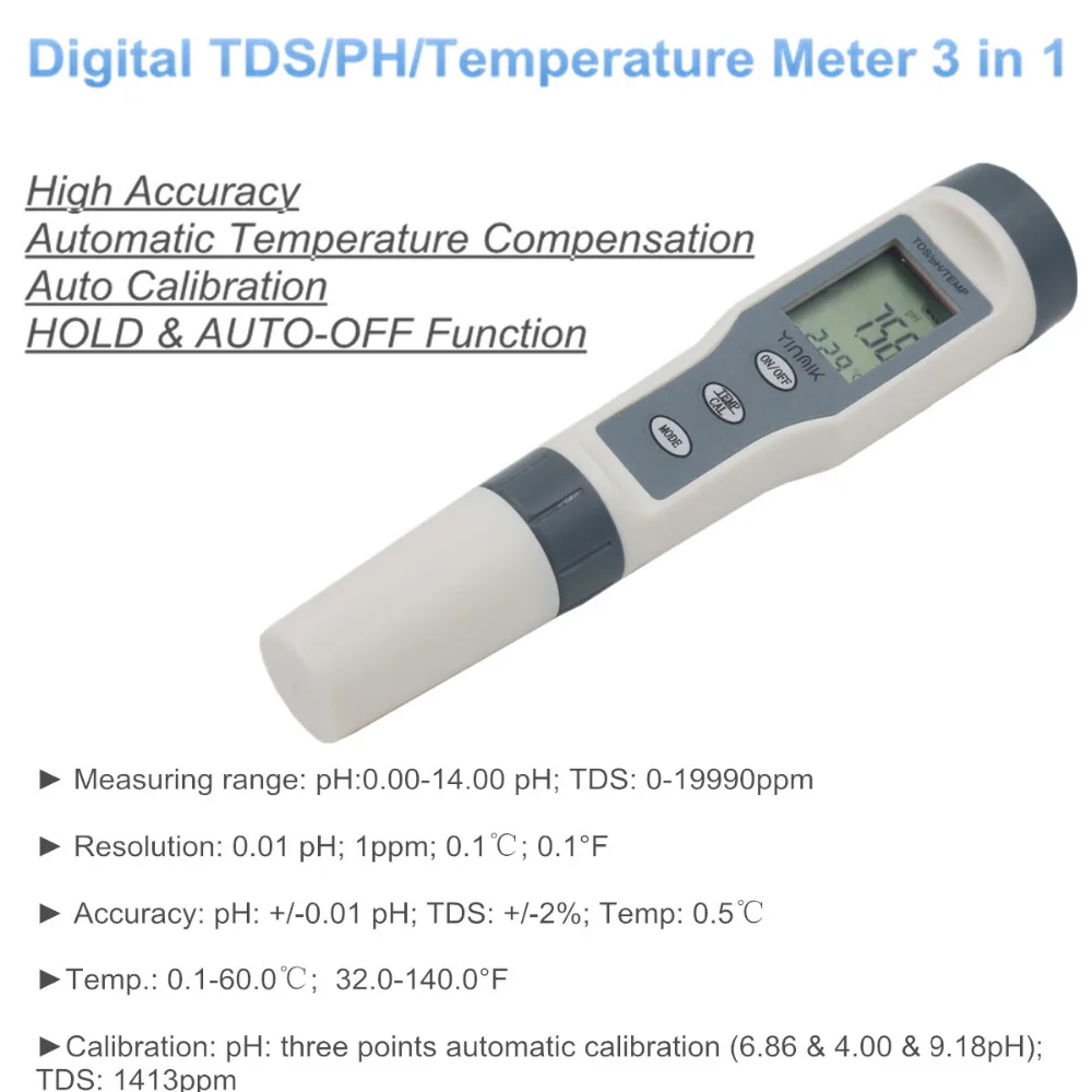 bore dial gauge Professional TDS PH Meter PH/TDS/EC/Temperature Meter Digital Water Quality Monitor Tester for Pools, Drinking Water, Aquariums electrosmog meter