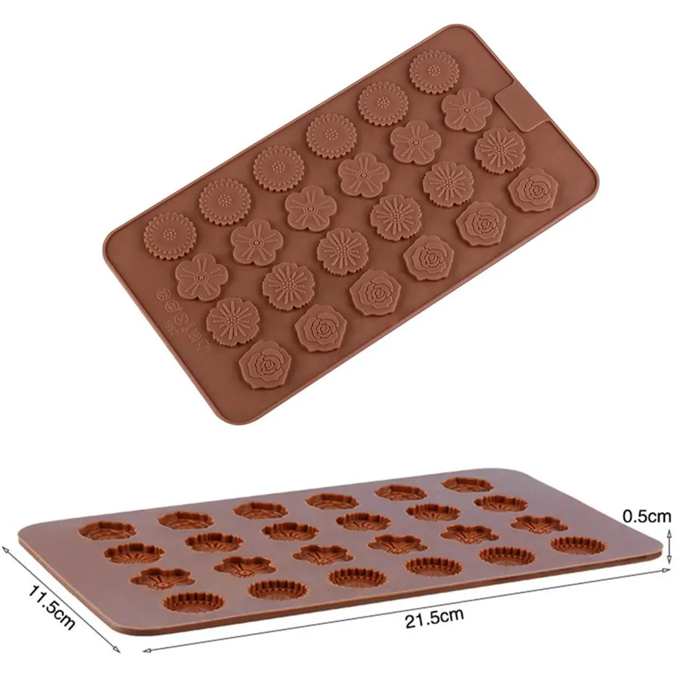 Flower Shaped Chocolate Mold Silicone Baking Pastry Tools Kitchen