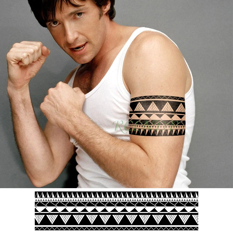 Водостойкая Временная тату-наклейка с Племенной тотем, временная татуировка, индивидуальная флэш-тату, талия, ножная татуировка для девушек, женщин и мужчин - Цвет: 26cm