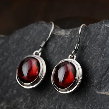 

Emperor Wholesale Jewelry Real S925 Pure Silver Hyacinth Hollow Out The New Earrings Archaize Process Simple Fashion