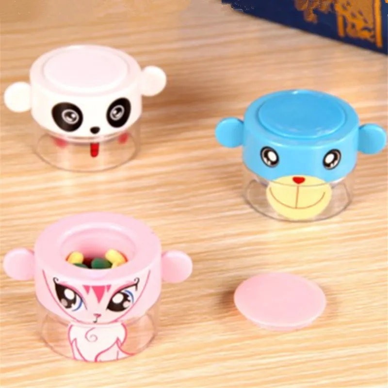 

Portable Cartoon Funny Pill Tablet Grinder Medicine Cutter Crusher Storage Compartment Box Pill Splitters Pulverizer Box Holder