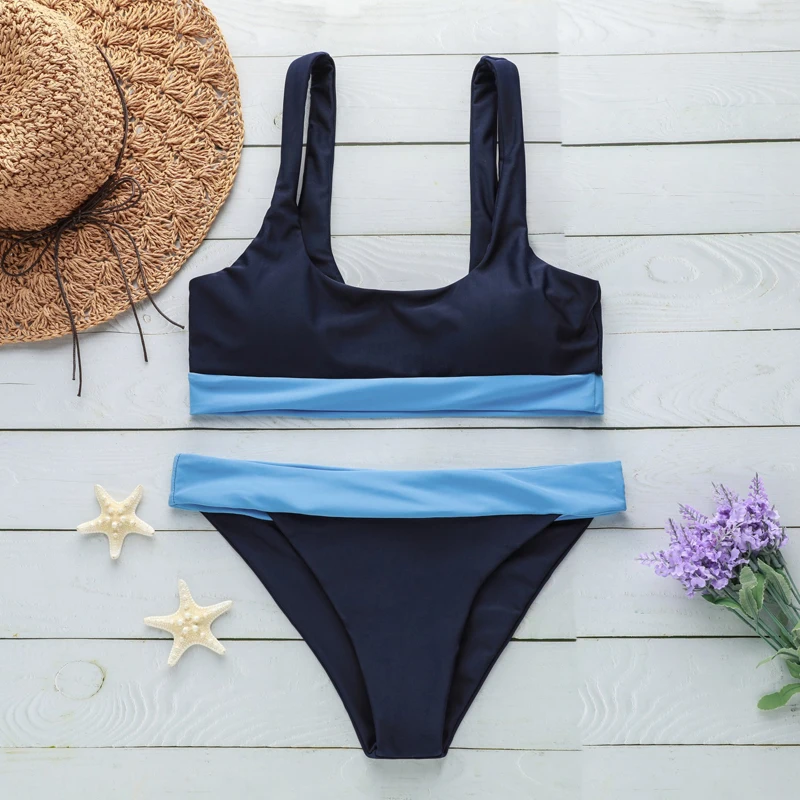 

Women's Basic Halter Neck Blue Red Lavender black blue Bikini Swimwear - Floral Backless Lace up Print L / Push-up / Sexy