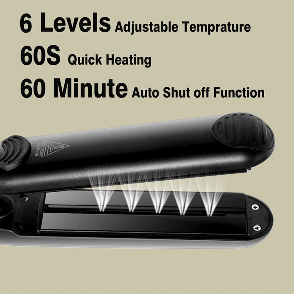  Professional Hair Straightener Curler Salon Steam Mini Tourmaline Ceramic Vapor Straightening Flat 