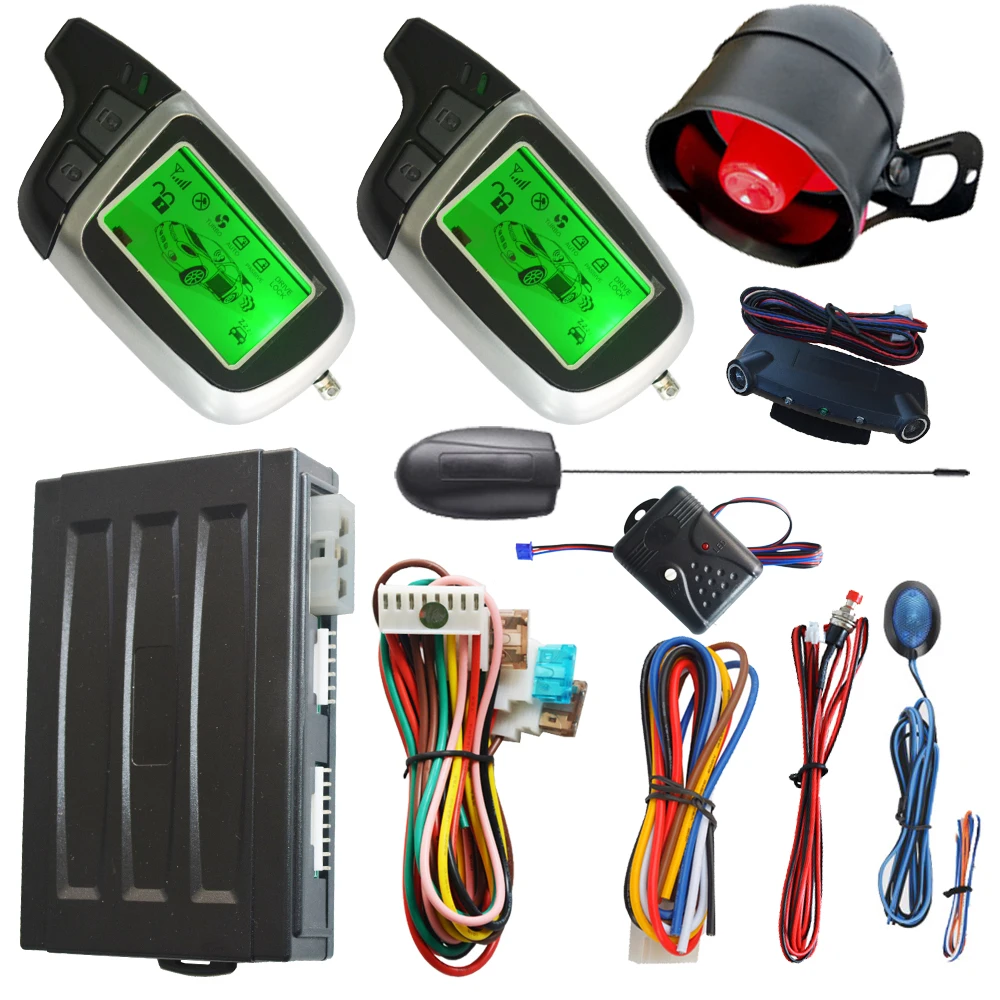 remote engine ignition start auto 2 way car alarm system with auto