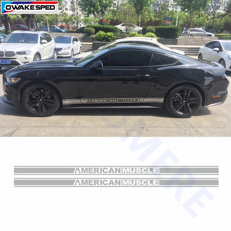 Для Ford Mustang/GT для американской мышечной двери боковая юбка полоски гоночный Спорт