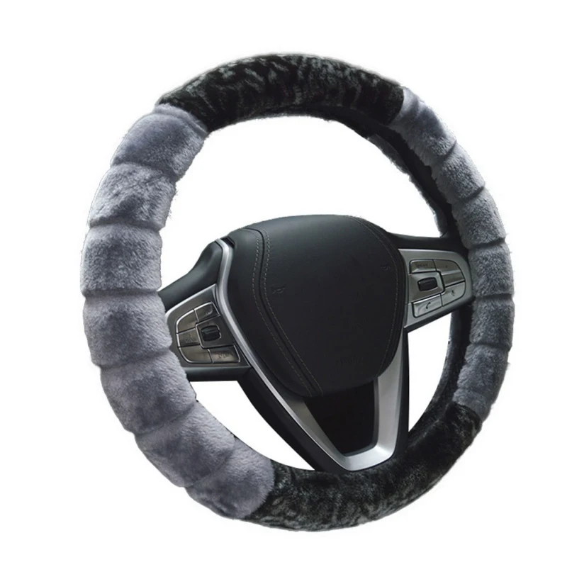 

Car Winter Steering Wheel Cover Short Plush Non-slip Wear Resistant Steering Handle Universal Multi-element Stitching