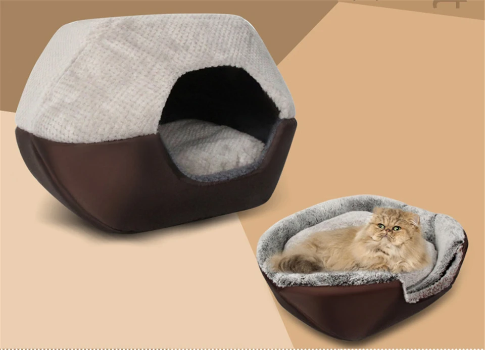 2 использования складной мягкий теплый для Питомца Кошка Кровать Собака кровать-домик для собаки пещера щенок коврик для сна Гнездо одеяло кровать для кошек Кровать Дом кошка