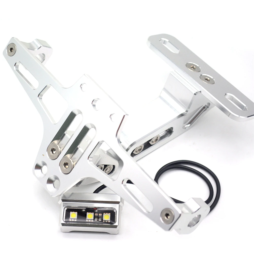 Motorbike Adjustable Angle Aluminum License Number Plate Holder Bracket