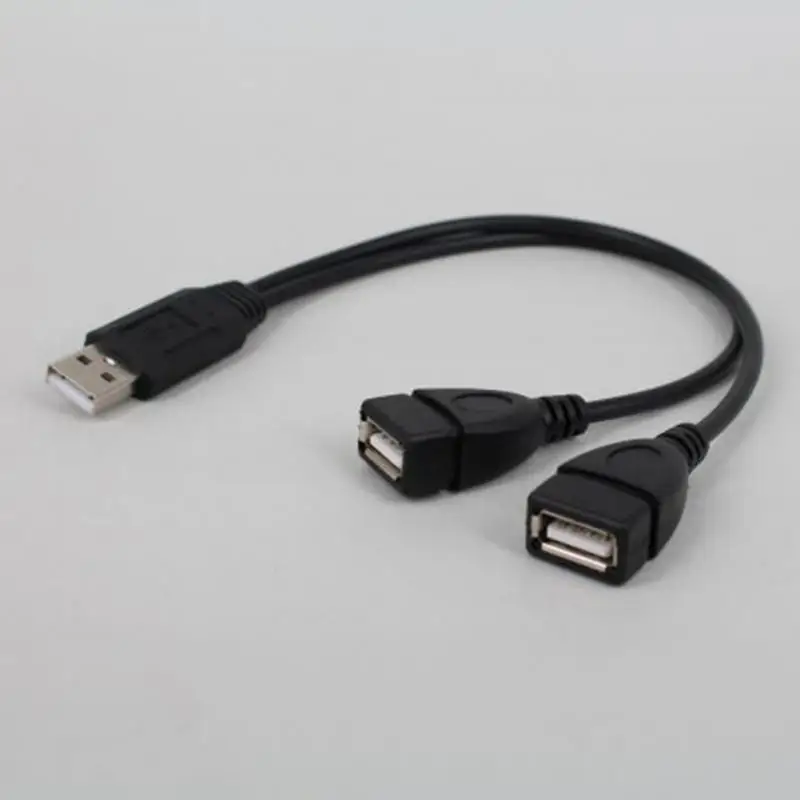 Высокое качество для ноутбука USB 2,0 Мужской до 2 двойной USB Женский Разъем разветвитель концентратор Шнур питания Кабель-адаптер для компьютера