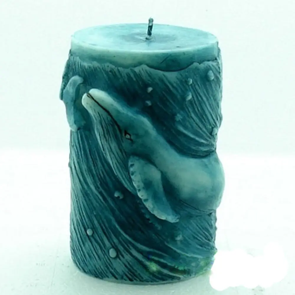 Grainrain 3D свечи формы силиконовые мыло цилиндр Дельфин DIY ремесло воск глины смолы формы