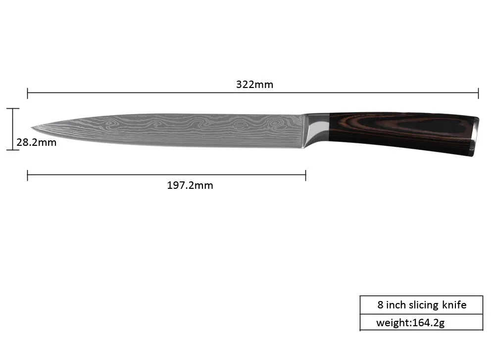 XYJ 5 дюймов Универсальный " 7" santoku " нож шеф-повара для нарезки 7Cr17 кухонные ножи из нержавеющей стали набор ножей из нержавеющей стали