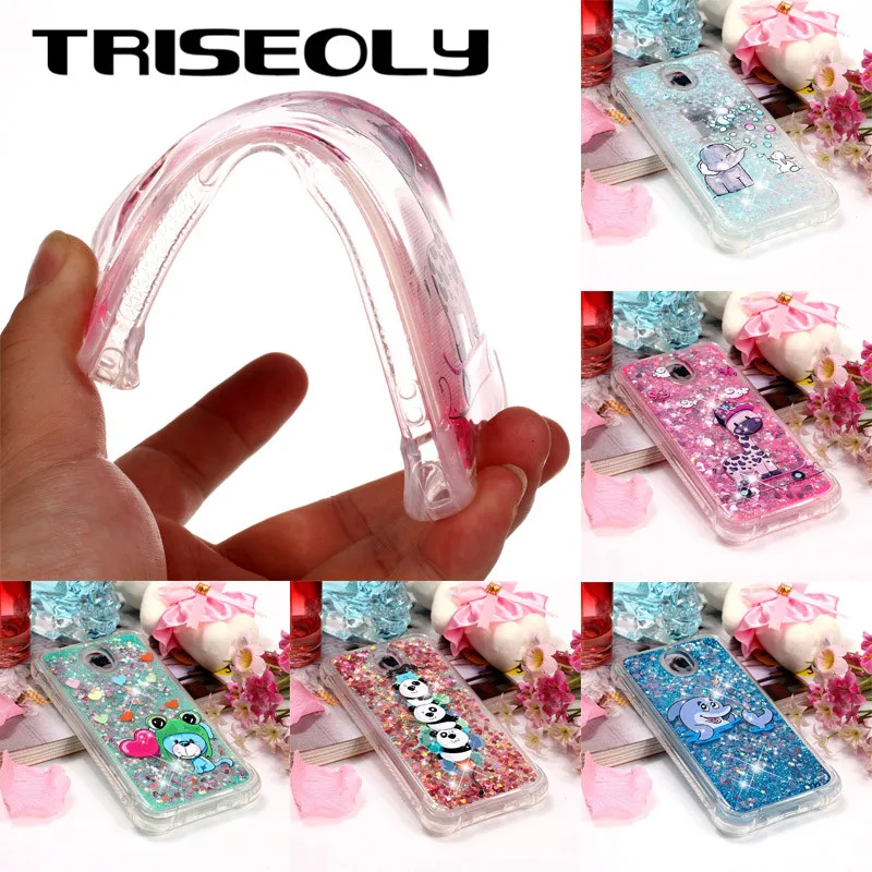 

TRISEOLY FOR Coque Samsung J7 2017 Case J730 Soft TPU Cartoon Pattern Quicksand Waterfall Cover FOR Funda Samsung Galaxy J7 2017