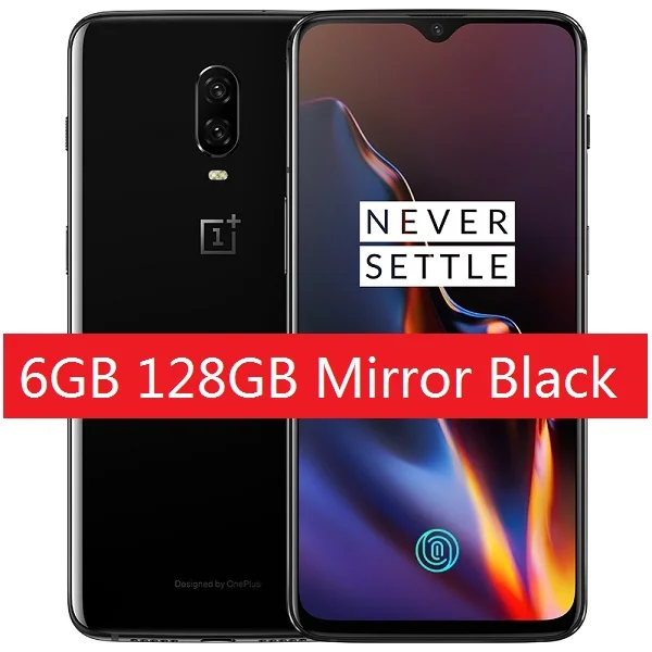 Oneplus 6 T 6 T 128 ГБ в дисплей отпечатков пальцев Snapdragon 845 6,4" полный экран 19,5: 9 20MP двойной камера мобильный телефон - Цвет: mirroblack 6gb 128gb