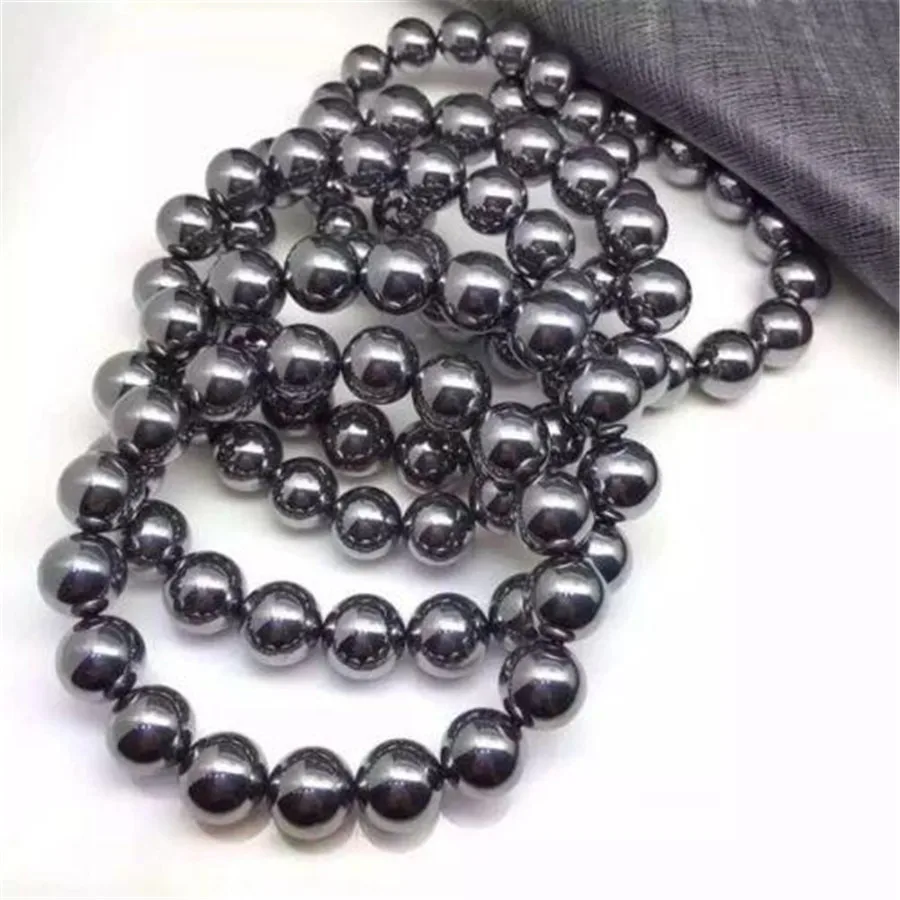 

2018 Newly Natural Terahertz Wave Gems Stone Round Beads Healing Bracelet 8mm Fashion Women Stone Men Terahertz Bracelet