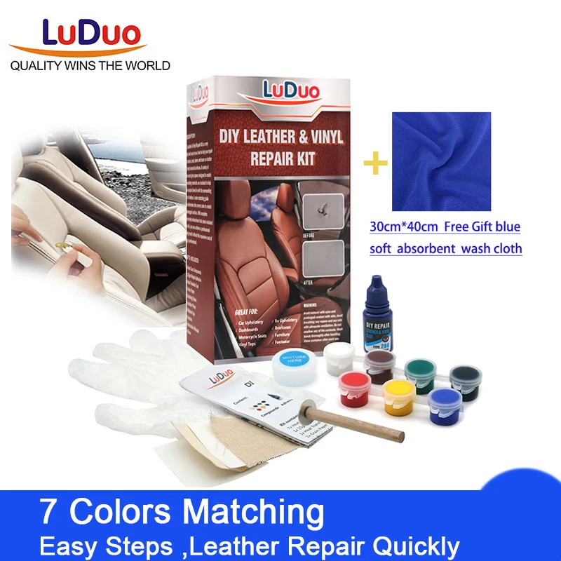 LuDuo DIY Liquid Leather Repair Kit Vinyl Furniture Paint Car Seats Sofa Shoes Jacket Skin Restore Cleaner Paint Care with Cloth LuDuo DIY Liquid Leather Repair Kit Vinyl Furniture Paint Car Seats Sofa Shoes Jacket Skin Restore Cleaner Paint Care with Cloth