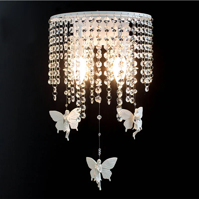 

Phube Lighting Modern Crystal Wall Lamp Angel Wall Lamp Bedside Wall light lamp sconce children's room Wall Lamp Free Shipping