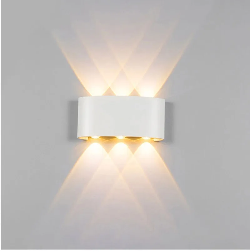6PCS LED 6W COB LED Wall Lamp Modern LED Wall Lamp Lighting Aluminum Outdoor Waterproof Cafe Porch Corridor Living Room 85-265V