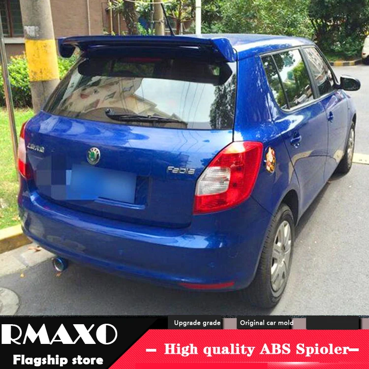 

For Skoda Fabia 2006-2017 Spoiler Skoda Fabia High Quality ABS Material Car Rear Wing Primer Color Rear Spoiler