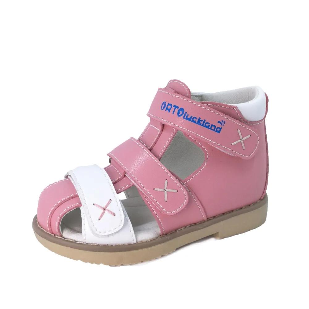 

Toddler Girls Orthopedic Shoes Flat Sandals For Children Closed Toe Pink Flatfoot Sandal Kids Solid Backdrop Orthotic Shoes