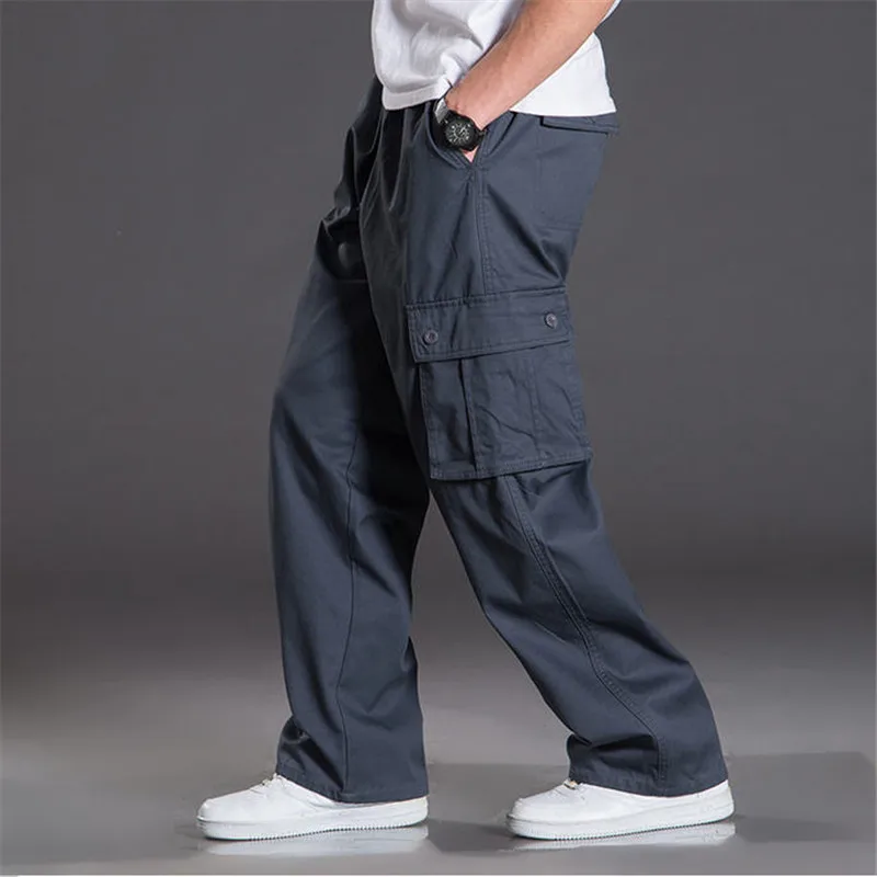 Mens Baggy Pants Big Size Multi Pocket Military Overalls Outdoors High