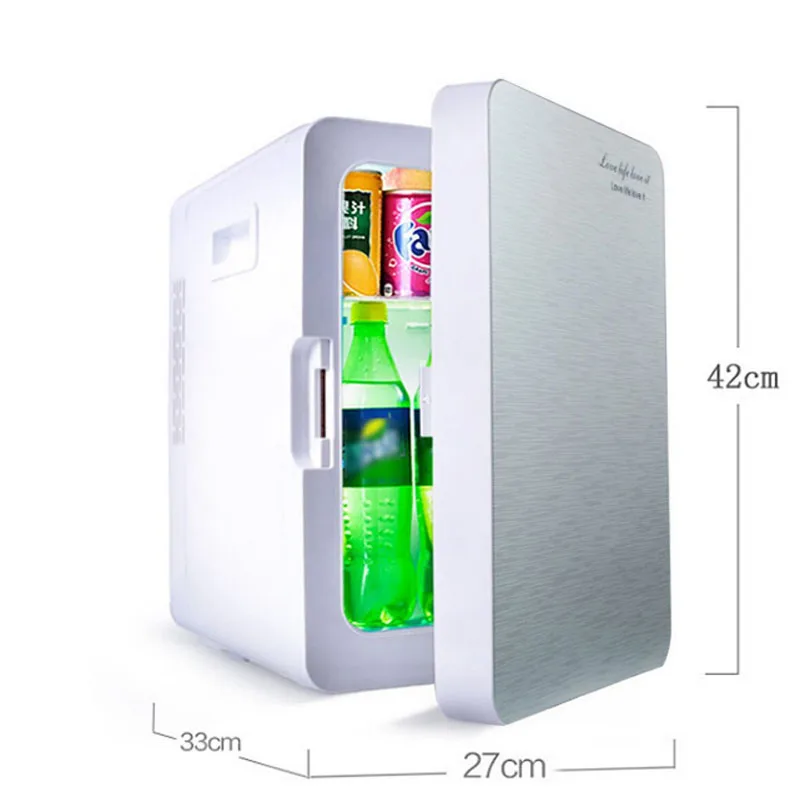 Портативный 20л автомобильный домашний мини-холодильник с подогревом двойного использования, холодильник с контролем температуры 12 В/220 В
