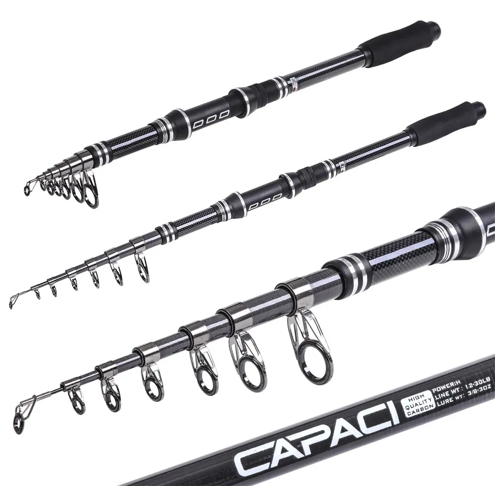 Vara de Pesca da Liga Liga de Alumínio plus Fibra Fibra de Carbono Vara de Pesca Japão Qualidade Isca de Alumínio plus Telescópica Marítima 1.8 3 m Superhard Spinning 6 de alumínio + fibra de carbono vara