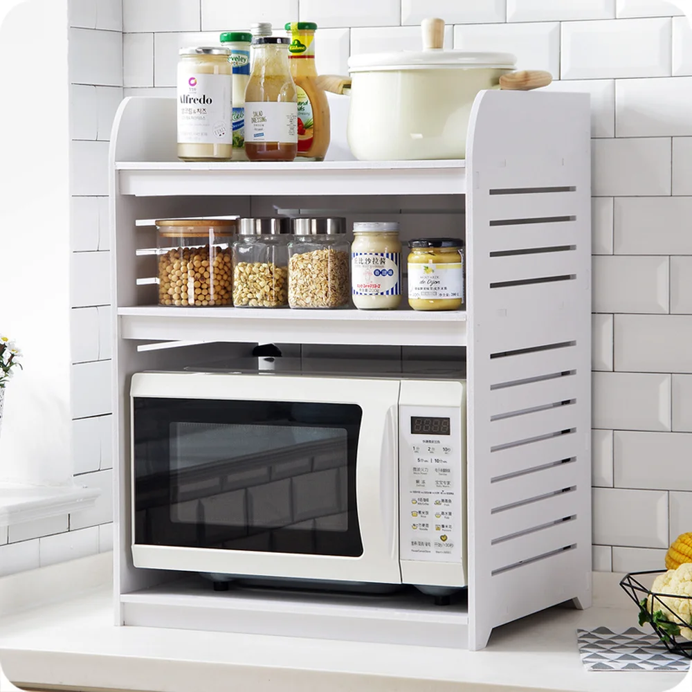  A1 Microwave oven rack wood oven shelf kitchen spice rack kitchen supplies countertop storage rack  - 32918012046
