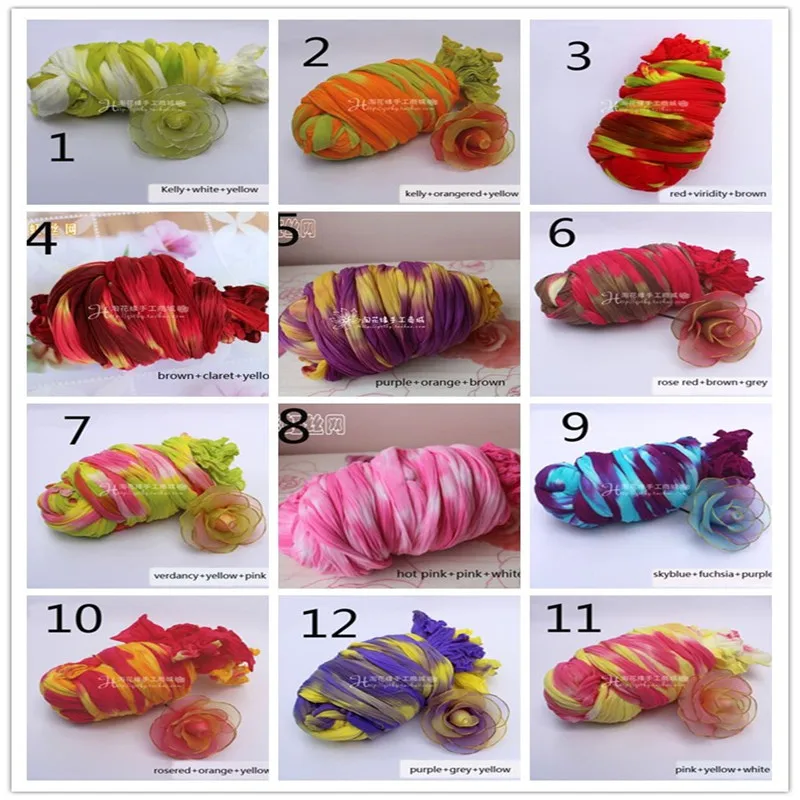 

10pcs 1.1M Long Nylon Flower Material Accessory Handmade DIY Stocking Flower Material Handmade Artificial Home Decoration Flower