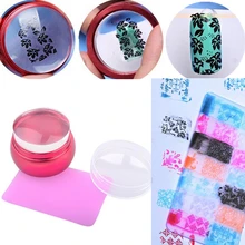 3 шт./компл. нейл-арта 3,5 см желе штампа тиснения силикона с Кепки+ скребок+ плиты Шаблон польский программное обеспечение для передачи инструменты для маникюра