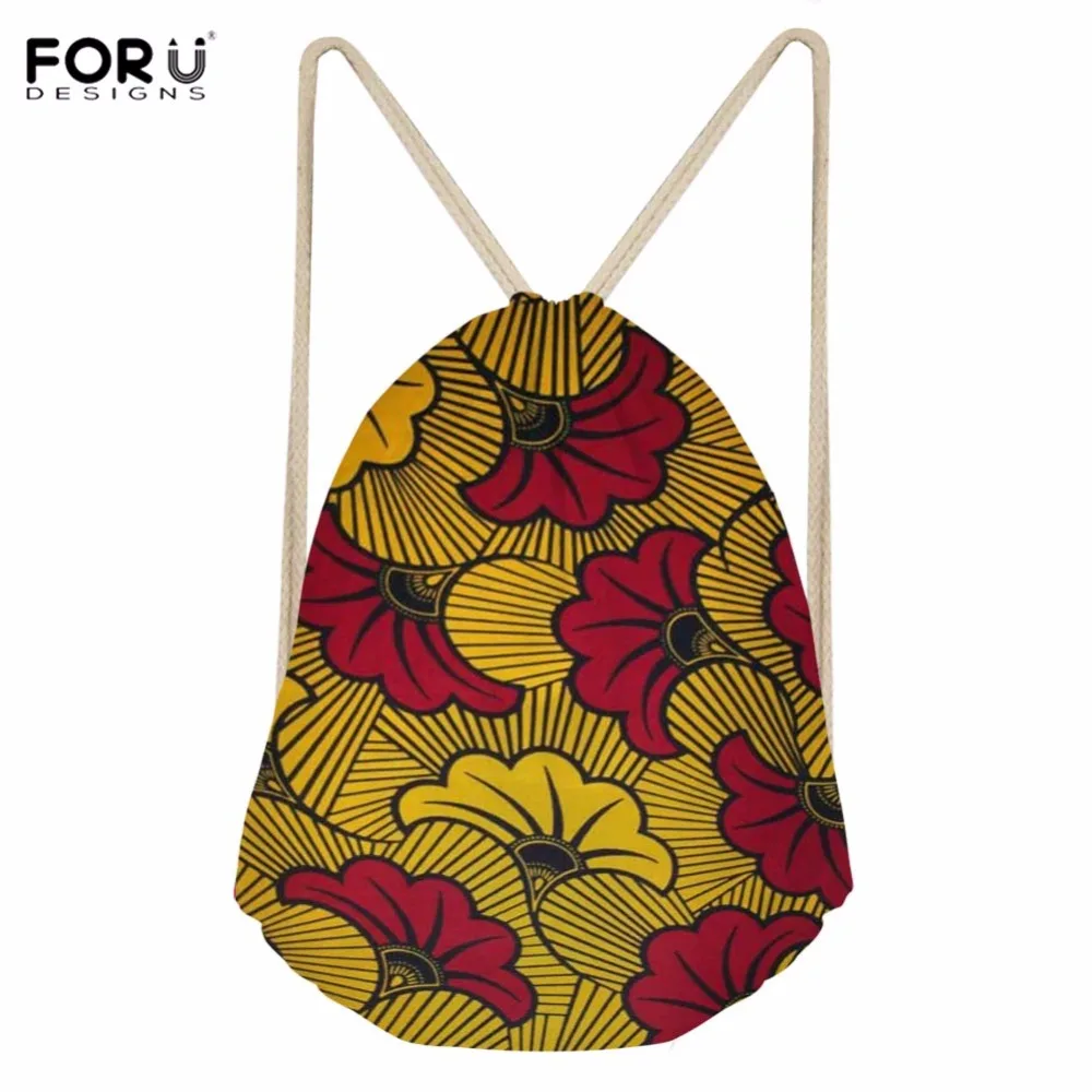 

FORUDESIGNS Fitness Sport Bag Woman Satin Drawstring Bags Retro Floral Printing Female Storage Gym Sack Trainning Bag for Yoga
