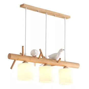 

Nordic Wood Parlor Loft Led Pendant Lights Dining Room Lamp Restaurant Light Hanging Light Fixtures Home Deco Lustre Suspension