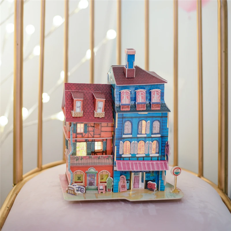 Robotime Новое поступление 8 видов DIY Кукольный дом со светодио дный подсветкой для детей и взрослых миниатюрная деревянная модель здания
