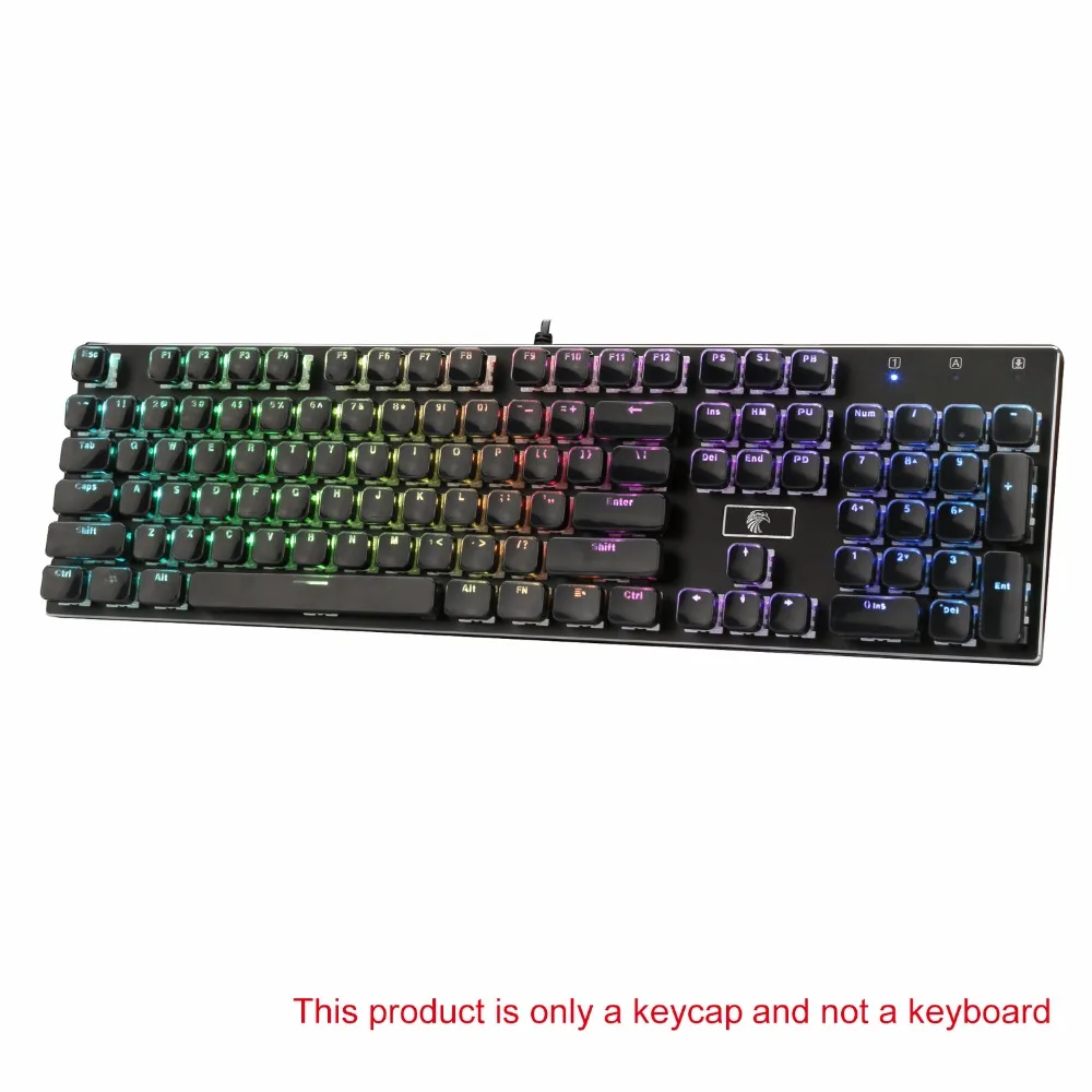 Черные низкопрофильные колпачки для механической клавиатуры Crystal Edge черные с колпачками для ключей Съемник из жесткого пластика 104 клавиш раскладка США