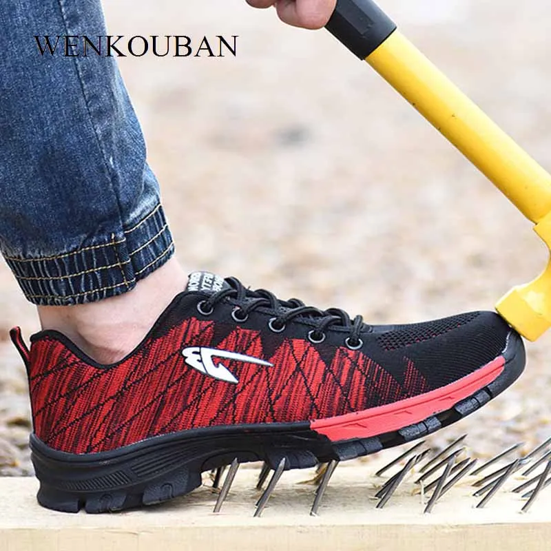 

Men Work Safety Boots s Steel Toe Cap Work Shoes Men Outdoor Anti-slip Steel Puncture Proof Construction Safety Botas Hombre