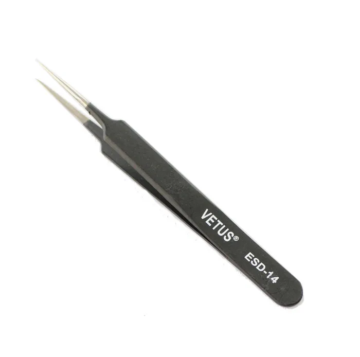 10 шт./лот нержавеющая eyelashtweezer VETUS ESD пинцет Анти-статический Пинцет ESD11/12/14/15 прямые и хорошее качество