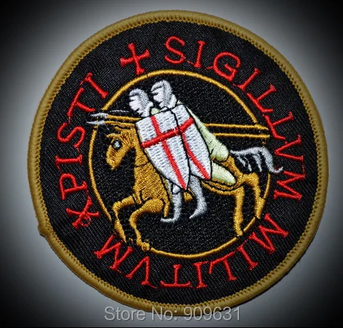 

CRUSADES RELIGIOUS MILITAR ~ KNIGHTS TEMPLAR SEAL iron on PATCH embroidered Applique