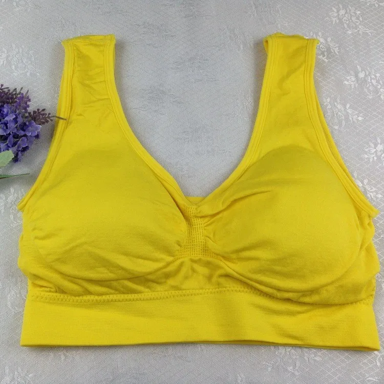 New Fashion Double Layers Women Comfortable Seamless Adjusting Bra Solid Leisure Cotton Boob Tube Top Wireless Bra 8