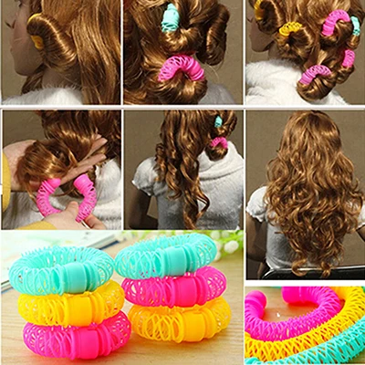 Модные 8 шт. волшебные бигуди для волос Спиральные Локоны роликовые пончики локоны инструмент для укладки волос аксессуары для волос