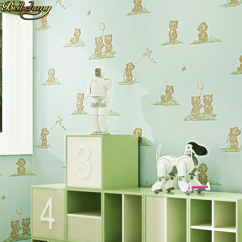 Beibehang Ecofriendly Cartoon Cute Bear Print Wallpaper Roll Kids