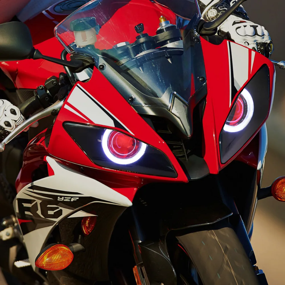 KT Headlight for Yamaha YZF R6 2008 2016 LED Angel Eye Red Demon Eye  Motorcycle HID Projector Assembly 09 10 11 12 13 2014 2015 on  Aliexpress.com | Alibaba ...