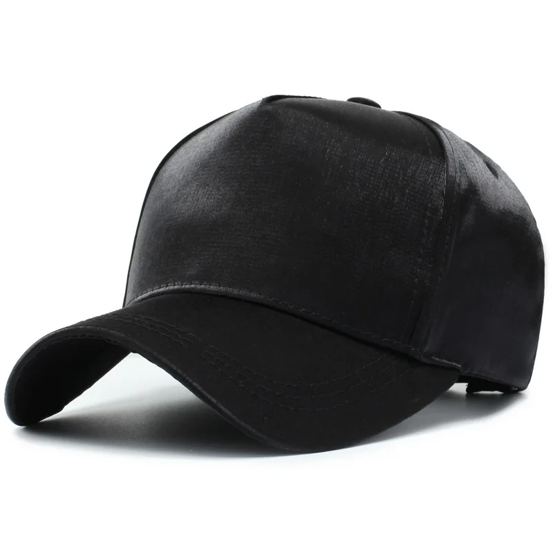 Гладкая атласная бейсбольная кепка, шелковый атлас, CoupleTrendy Daddy головные уборы, мужская шляпа, Женская Хип-хоп кепка, s Snapback Головные уборы для мужчин - Цвет: black