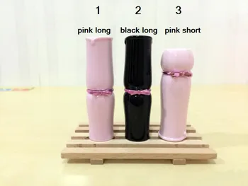 

free shipping 3ml 10/20/5opcs/lot pink/black vintage style high-grade lipstick tube with bowknot,empty Lip balm container