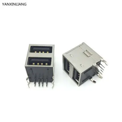 

2PCS Dual USB Type-A Female 8 Pin Socket Connector Double All Inclusive