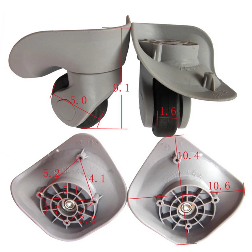 A08 Замена багажных колеса для чемоданов ремонт ручной Спиннер чемоданные колесики колеса запчасти Тележка Замена резины - Цвет: grey