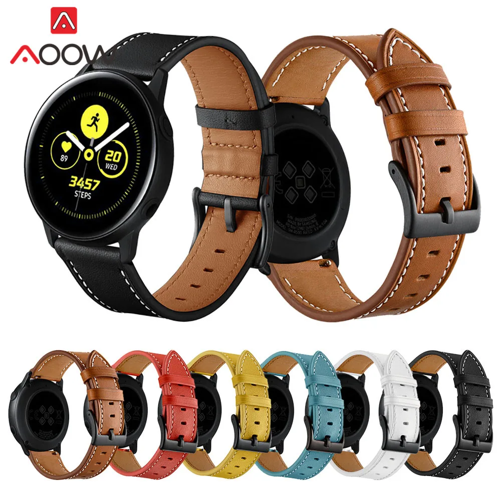 Ремешок для часов из натуральной кожи Samsung Galaxy Watch 42 мм Active 20 ремешок браслета