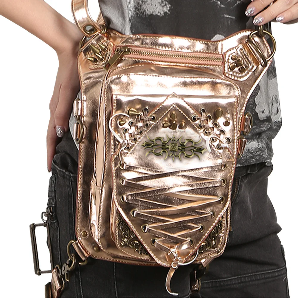 

Personality fashion bag shoulder cross body multi-function PU leather ladies waist bag