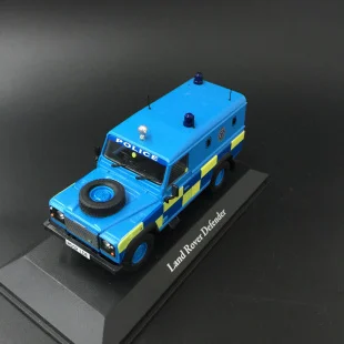 

New Die Casting Alloy 1:43 Blue Police Car Land Rover Defender Alloy Car Model Home Collection Decoration Children's Toys